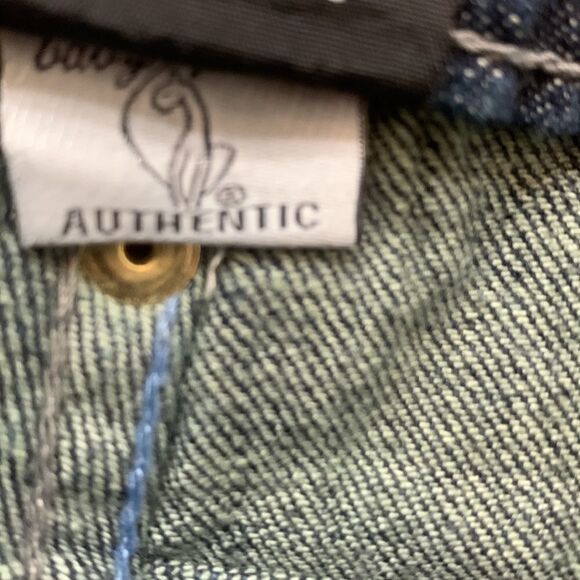 Baby Phat Girlz 10 Rolled Leg Gold Embroider And Hardware 5 Pockets Rami Cotton - Picture 3 of 12